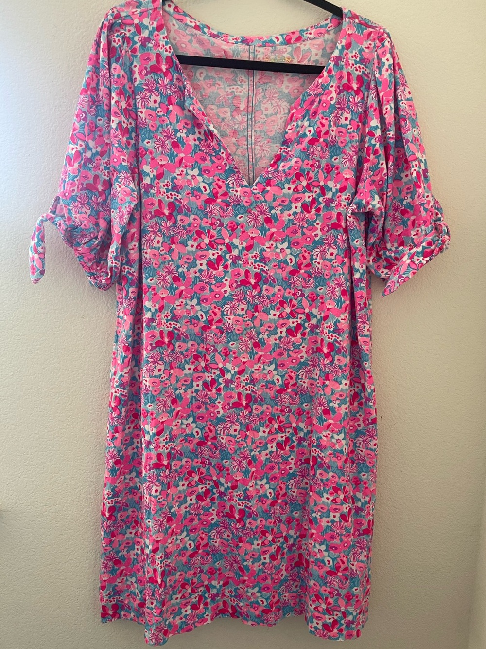 Lilly Pulitzer Pink & Teal Floral Shift Dress